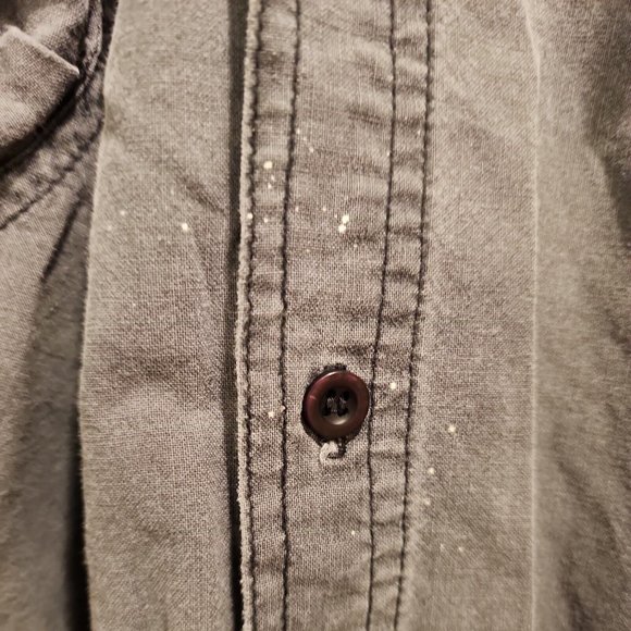 Vintage Bugle Boy Button Up Shirt Mens Large Gray Pocket Outdoor Casual Grunge - Picture 5 of 9